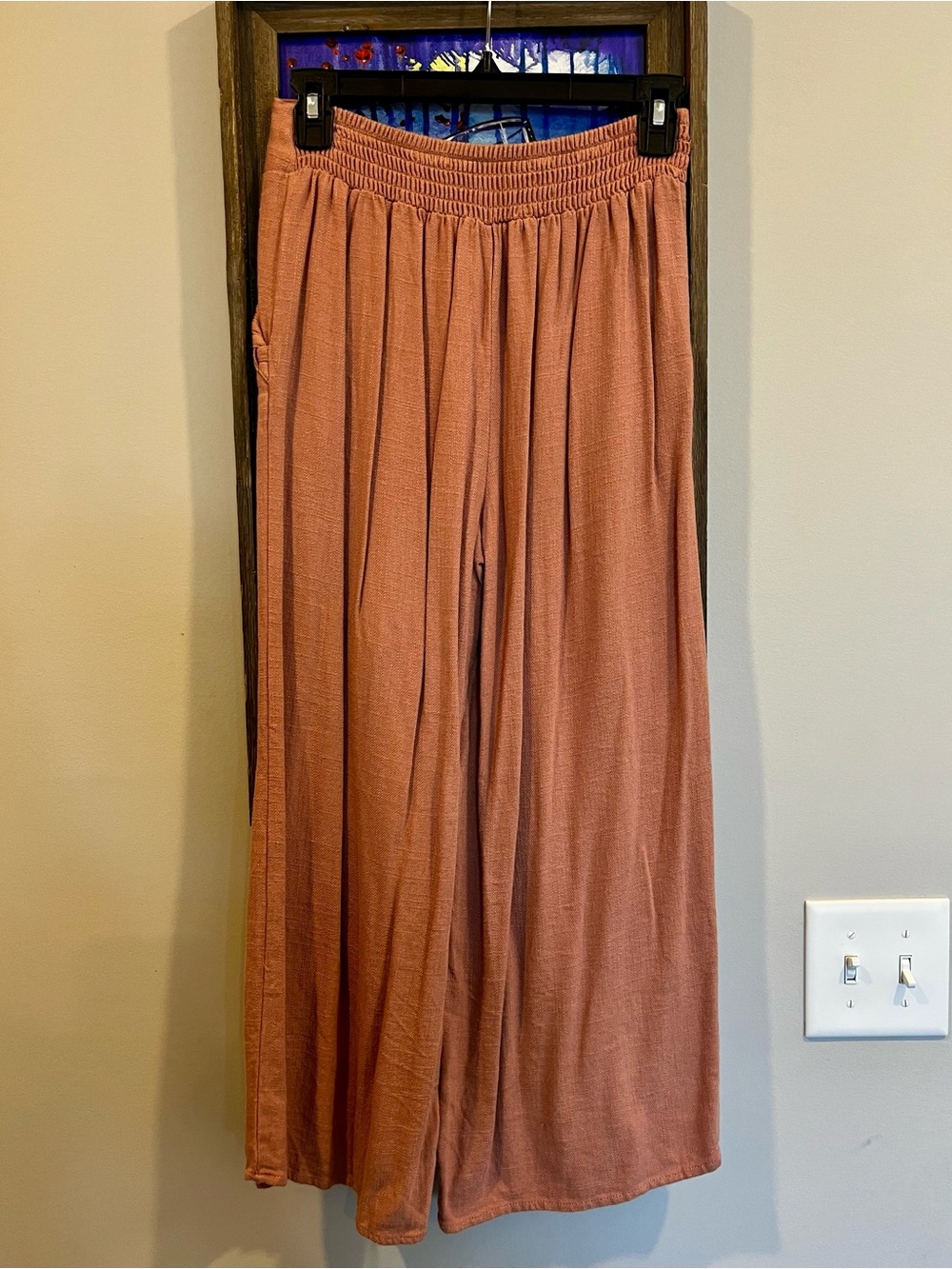 Sienna Sky Wide-Leg Knit Pants in Rust - Picture 2 of 4